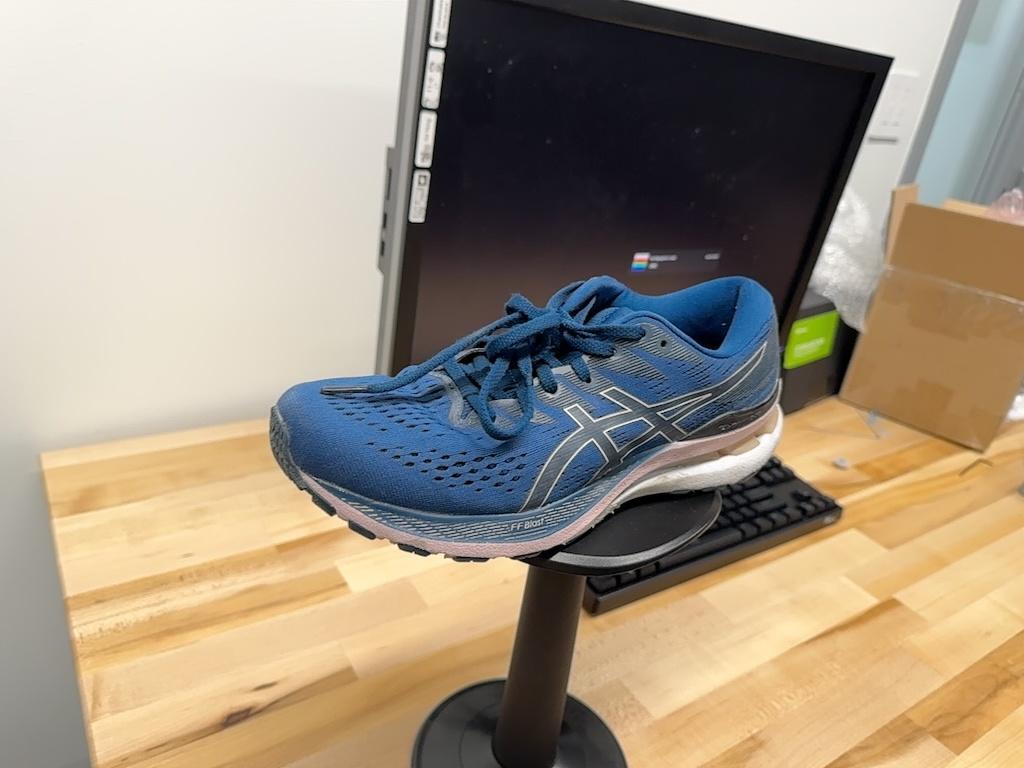 Blue and pink Asic shoe reference